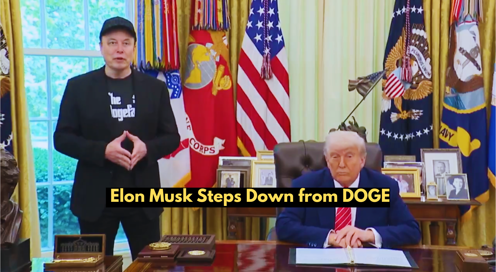 Elon Musk leaving press conference
