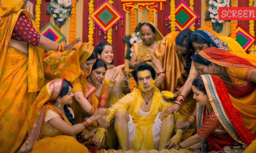 Bhool Chuk Maaf featuring Rajkummar Rao during the haldi ceremony scene.