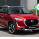 Red Nissan Magnite CNG with CNG Emblem