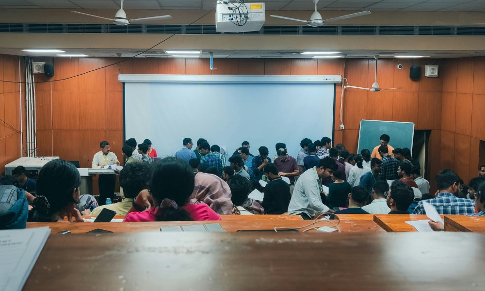 UPSC aspirants at an exam centre after GS Paper 1