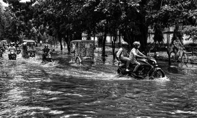 Flooded Bengaluru street and grieving family