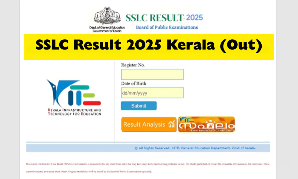 Kerala SSLC Result 2025 Out: Check 10th Results Online