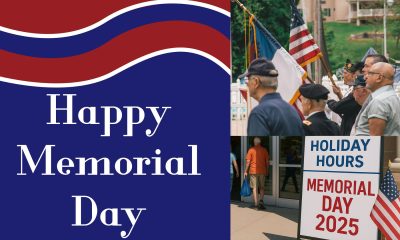 Shoppers with American flags on Memorial Day 2025