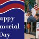 Shoppers with American flags on Memorial Day 2025