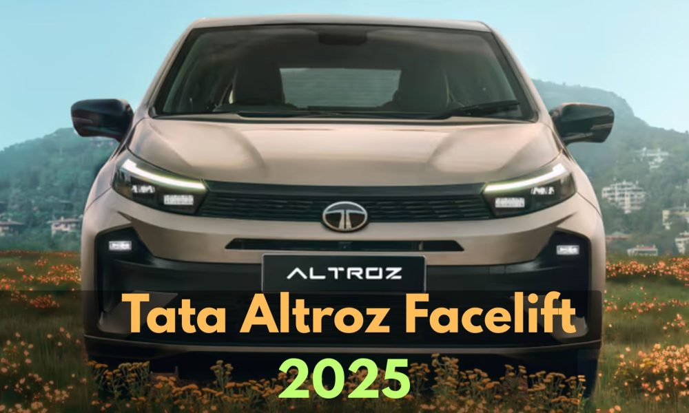 2025 Tata Altroz facelift front view showing redesigned grille and LED headlights