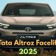 2025 Tata Altroz facelift front view showing redesigned grille and LED headlights