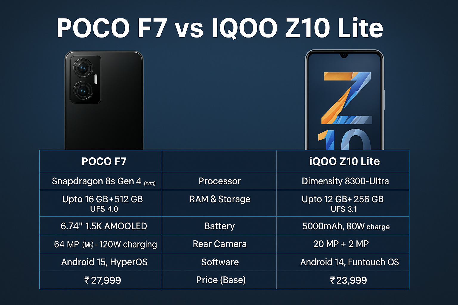 POCO F7 vs iQOO Z10